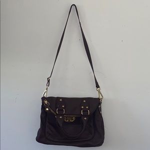 Emma Fox Leather Satchel: Brown Solid Bag